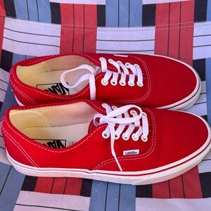 Vans Bold Red Sneakers with White Accents